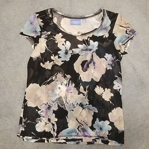 Vera Wang sheer flowered blouse
